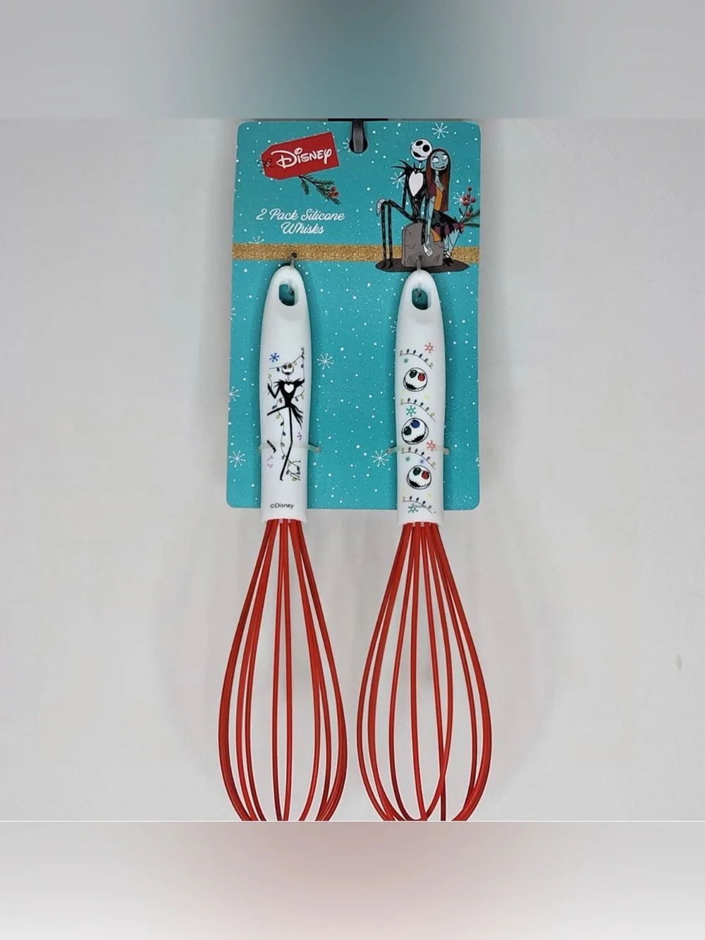 New NWT 2 Pieces Disney Tim Burton Nightmare Before Christmas Silicone Whisks